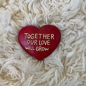 Red Heart Decor with Inspirational Message